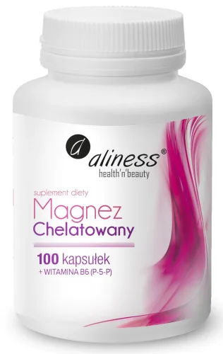 Magnez Chelatowany 720mg + B6 (P-5-P) x 100 kaps.